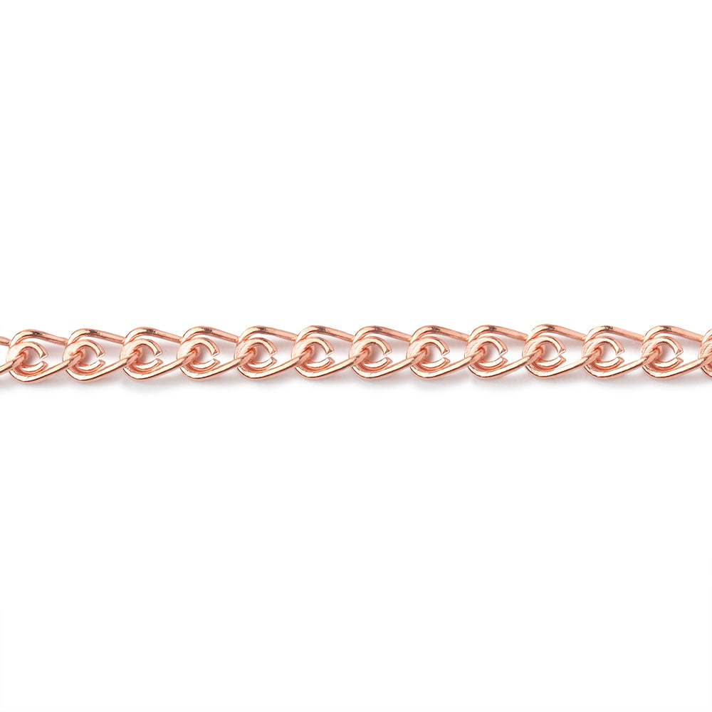 3mm Rose Gold plated Loop Link Chain by the Foot - BeadsofCambay.com