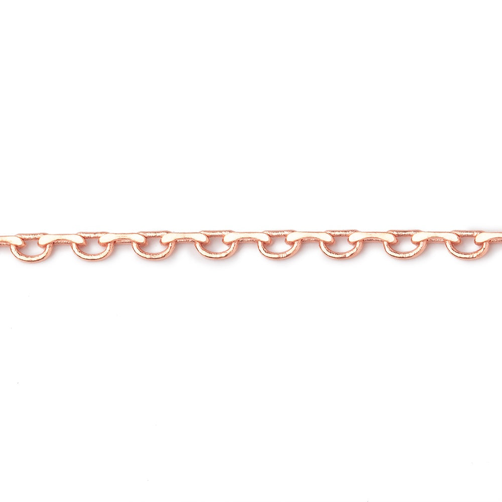 2mm Rose Gold plated Open and Closed Oval Link Chain by the Foot - BeadsofCambay.com