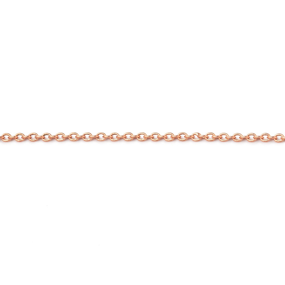 1mm Rose Gold plated Link Chain by the Foot - BeadsofCambay.com