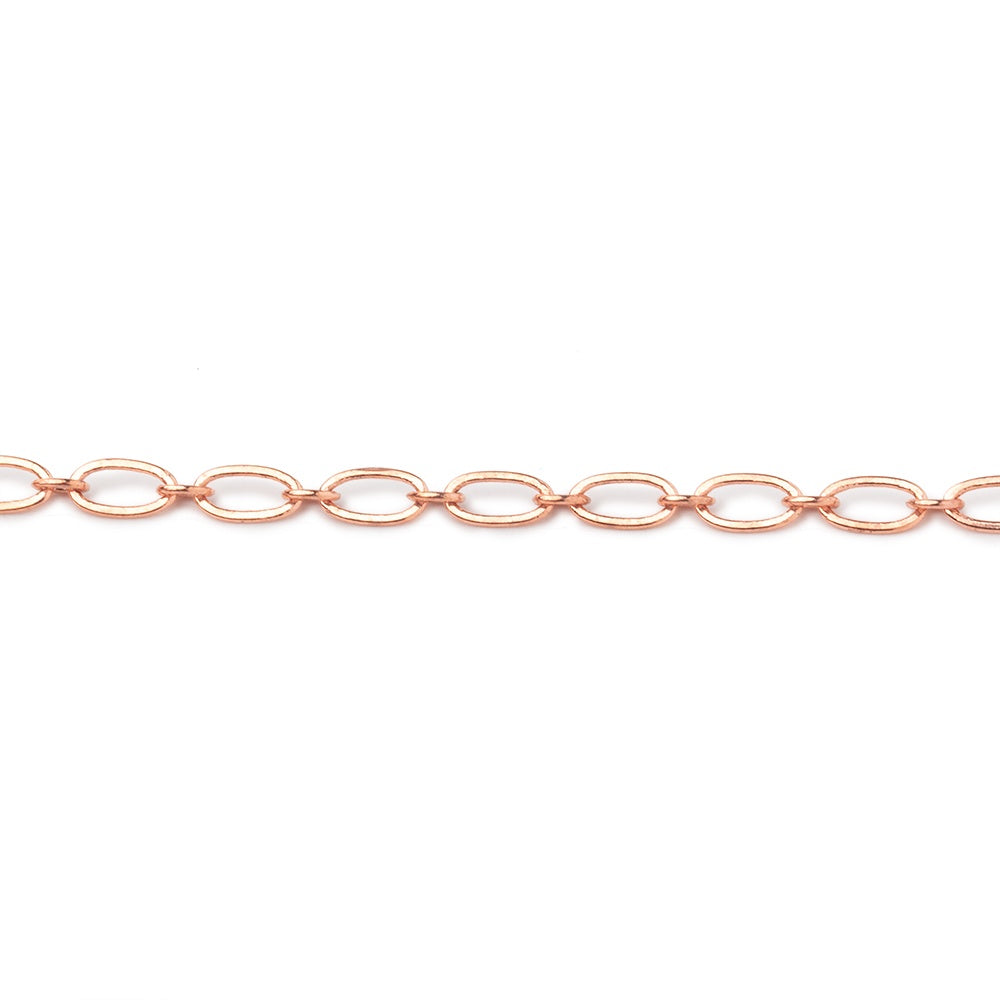 3mm Rose Gold plated Oval & Link Chain by the Foot - BeadsofCambay.com