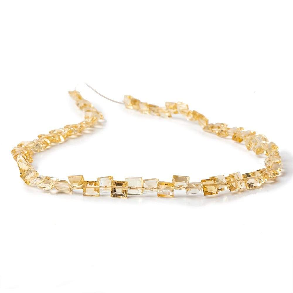 4.5mm - 5mm Citrine Emerald Cut Square Pavilion faceted Beads 12 inch 72 pieces - Beadsofcambay.com