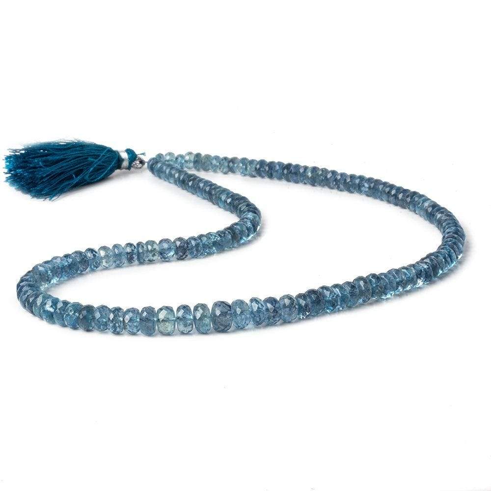 4.5mm - 6.5mm Santa Maria Aquamarine faceted rondelles 16 inch 128 beads AA - Beadsofcambay.com