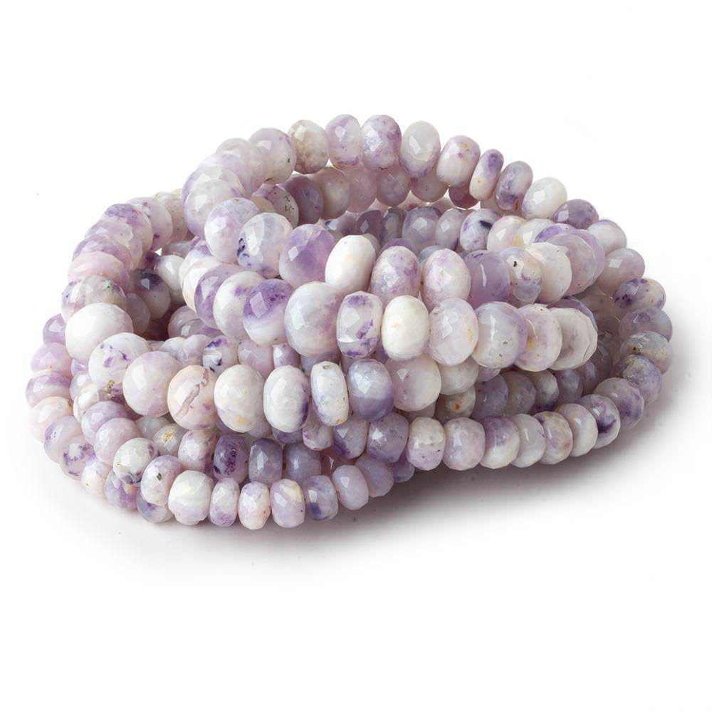 4.5mm - 8.5mm Morado Purple Opal faceted rondelles 18 inch 100 beads - Beadsofcambay.com