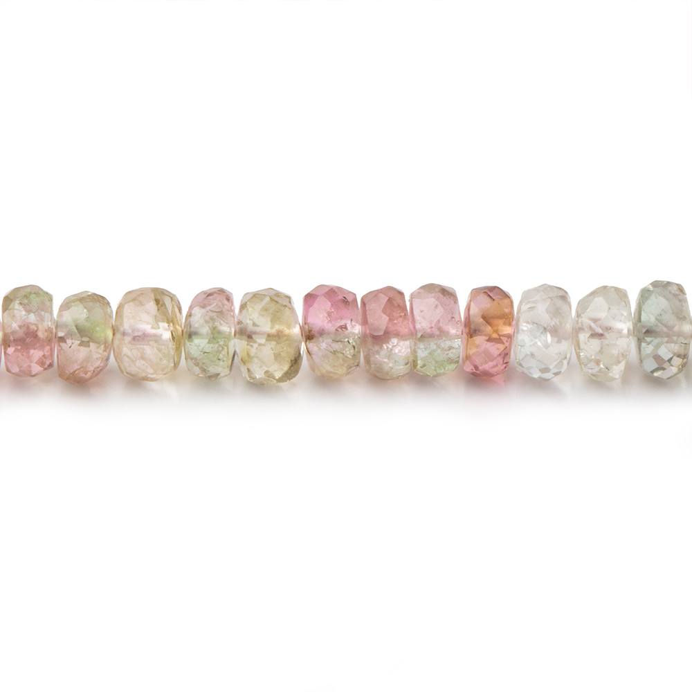 4.5mm Afghani Tourmaline Faceted Rondelle Beads 14 inch 136 pieces - Beadsofcambay.com