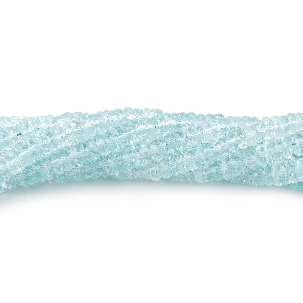 4.5mm Aquamarine Faceted Heshi Beads 15 inch 300 pieces AA - Beadsofcambay.com