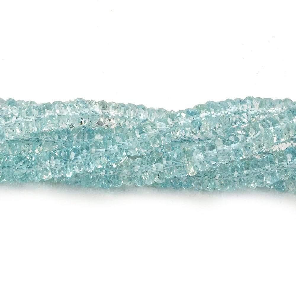 4.5mm Aquamarine Faceted Hishi 15 inch 220 beads AAA - Beadsofcambay.com