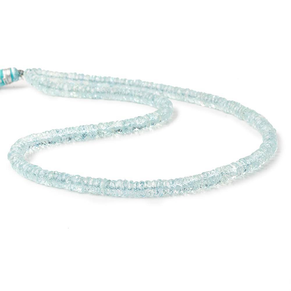 4.5mm Aquamarine Faceted Hishi 15 inch 220 beads AAA - Beadsofcambay.com