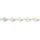 4.5mm Aquamarine Faceted Round Beads on Vermeil Chain - Beadsofcambay.com