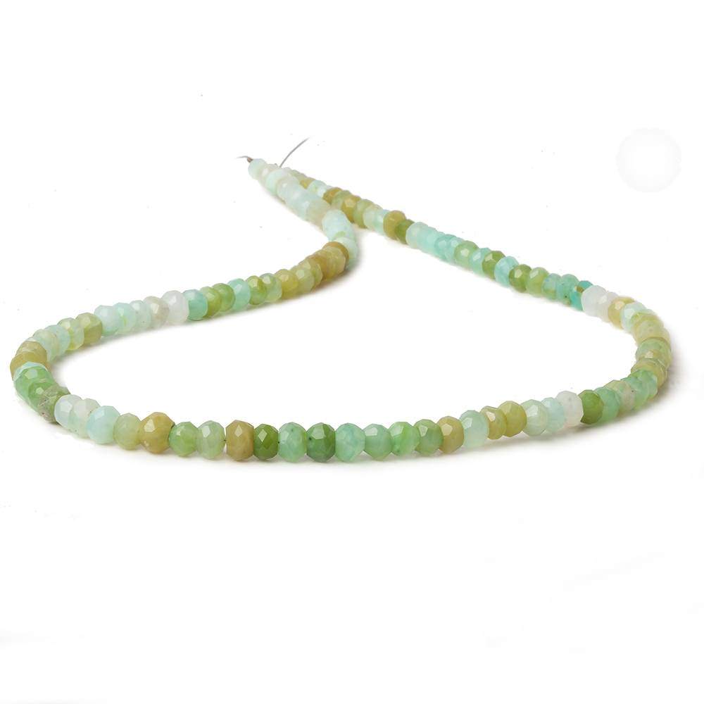 4.5mm Blue Peruvian Opal Faceted Rondelles 14 inch 108 beads - Beadsofcambay.com