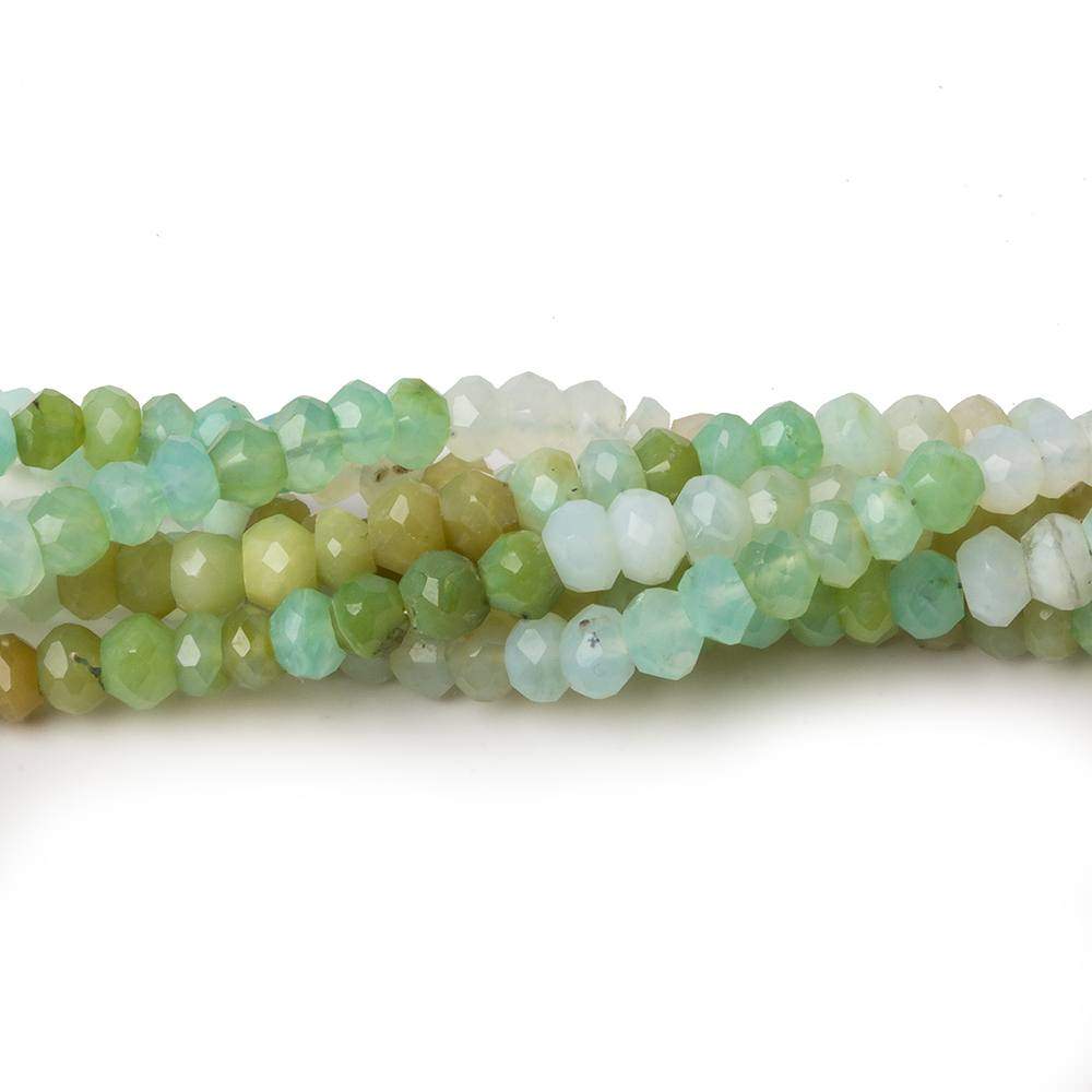 4.5mm Blue Peruvian Opal Faceted Rondelles 14 inch 108 beads - Beadsofcambay.com