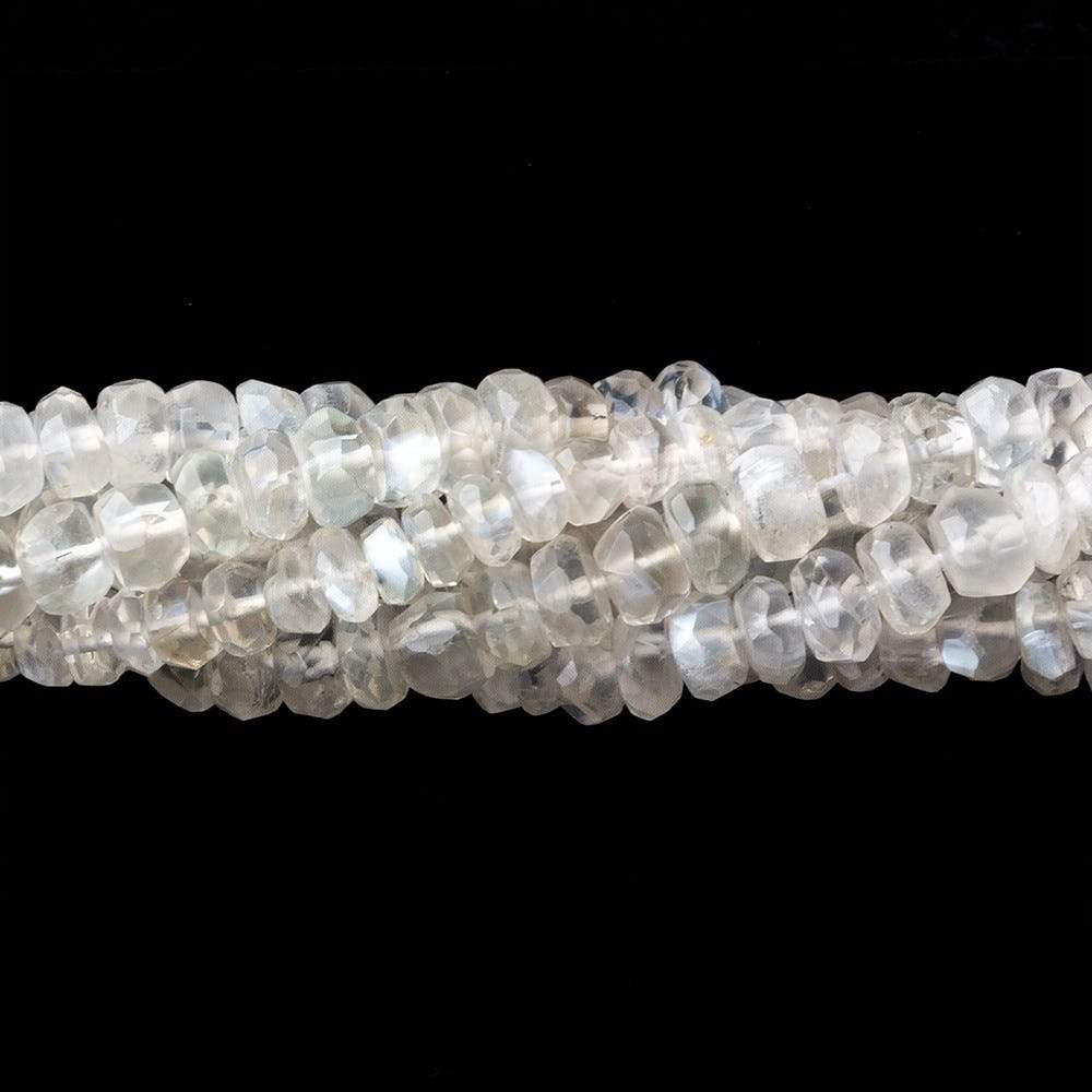 4.5mm Ceylon Moonstone Faceted Rondelle Beads 14 inches 130 pieces - Beadsofcambay.com