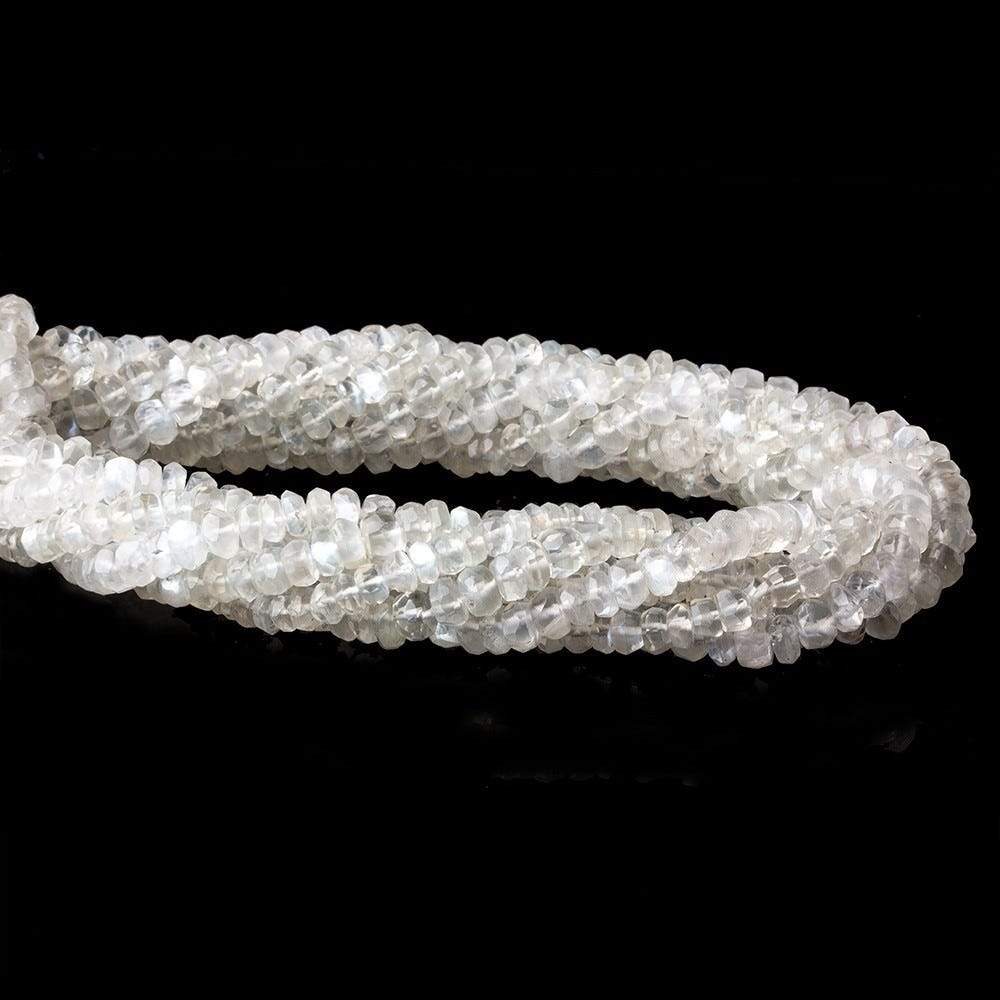 4.5mm Ceylon Moonstone Faceted Rondelle Beads 14 inches 130 pieces - Beadsofcambay.com