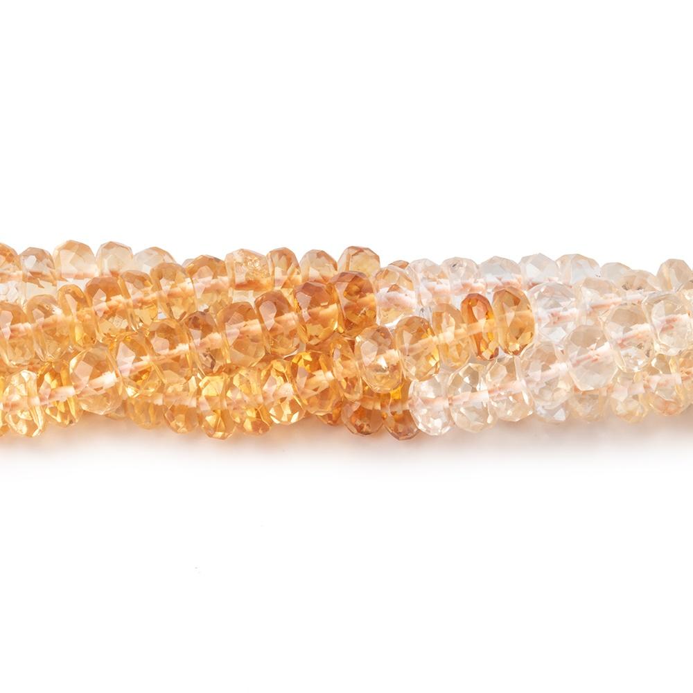 4.5mm Citrine Faceted Rondelle Beads 14.5 inch 140 pieces - Beadsofcambay.com
