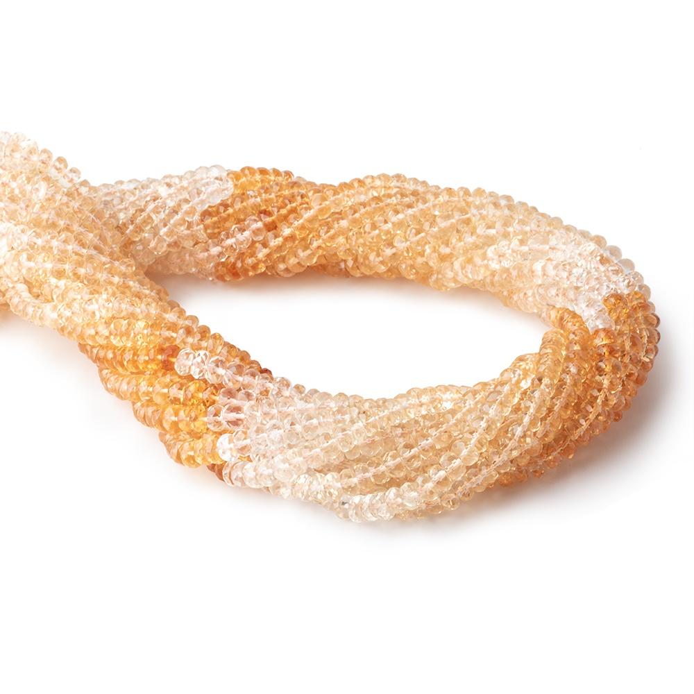 4.5mm Citrine Faceted Rondelle Beads 14.5 inch 140 pieces - Beadsofcambay.com