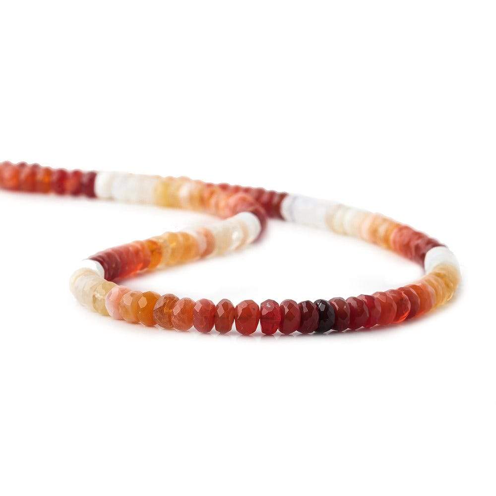 4.5mm Fire Opal Faceted Rondelle 16 inch 135 pieces - Beadsofcambay.com