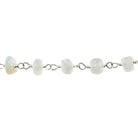 4.5mm Frosted Multi Beryl plain rondelle Silver plated Chain by the foot 36 pcs - Beadsofcambay.com