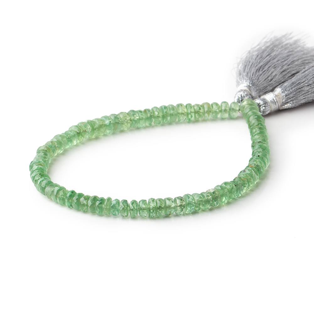 4.5mm Green Kyanite Faceted Rondelle Beads 8 inch 83 pieces - Beadsofcambay.com