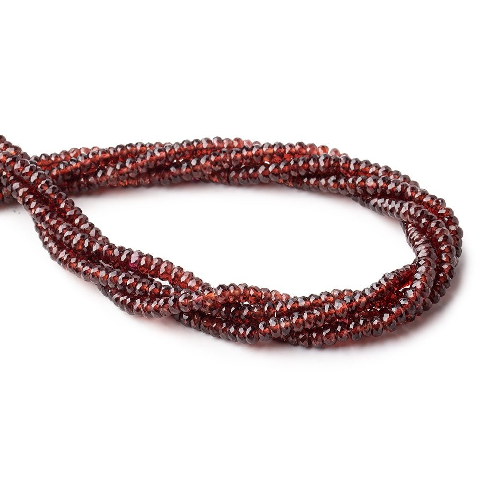 4.5mm Mozambique Garnet Faceted Rondelle Beads 12.75 inch 130 pieces - Beadsofcambay.com