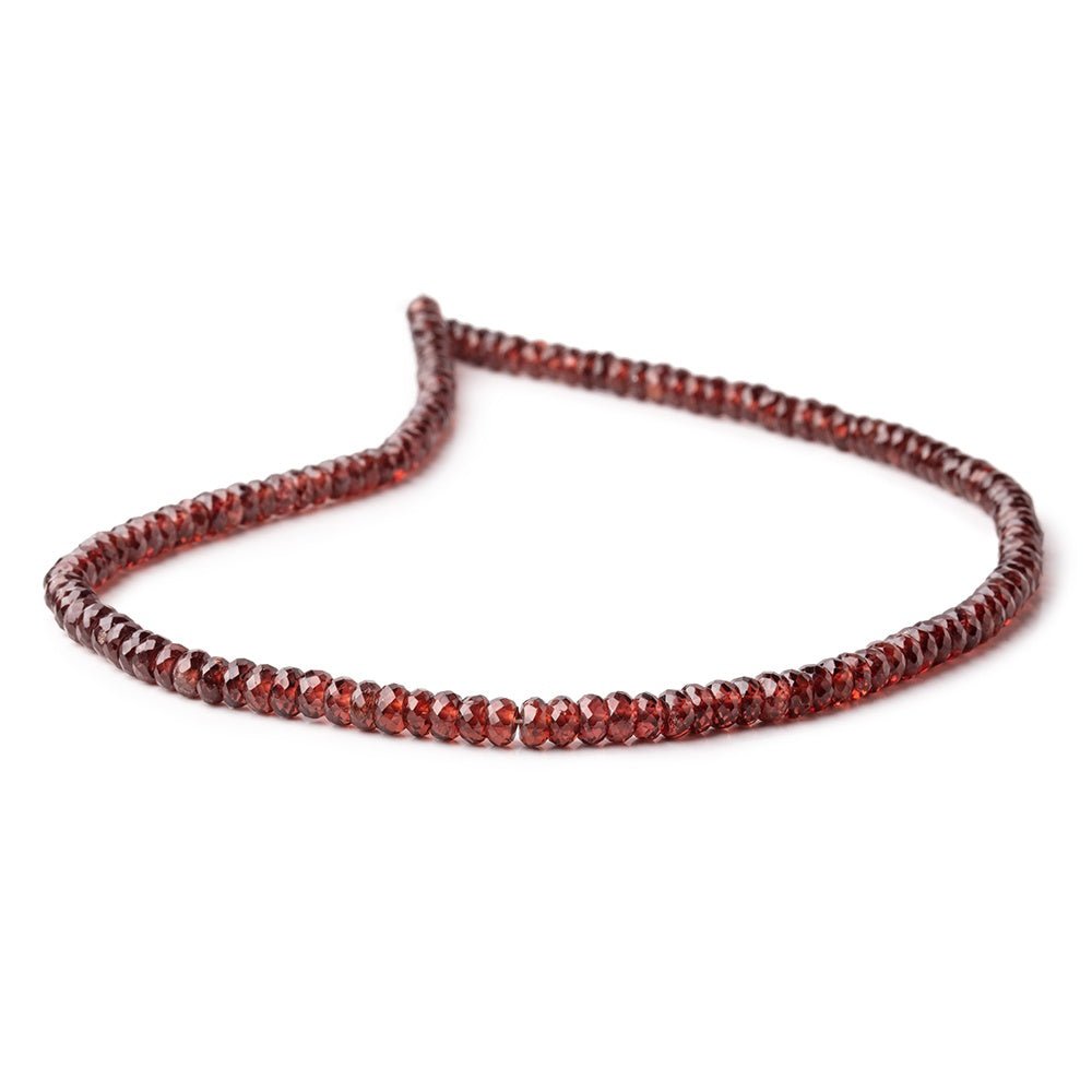 4.5mm Mozambique Garnet Faceted Rondelle Beads 12.75 inch 130 pieces - Beadsofcambay.com