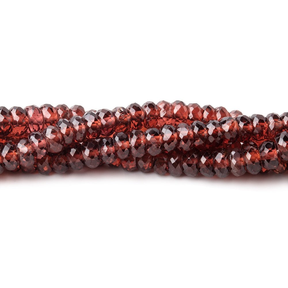 4.5mm Mozambique Garnet Faceted Rondelle Beads 12.75 inch 130 pieces - Beadsofcambay.com