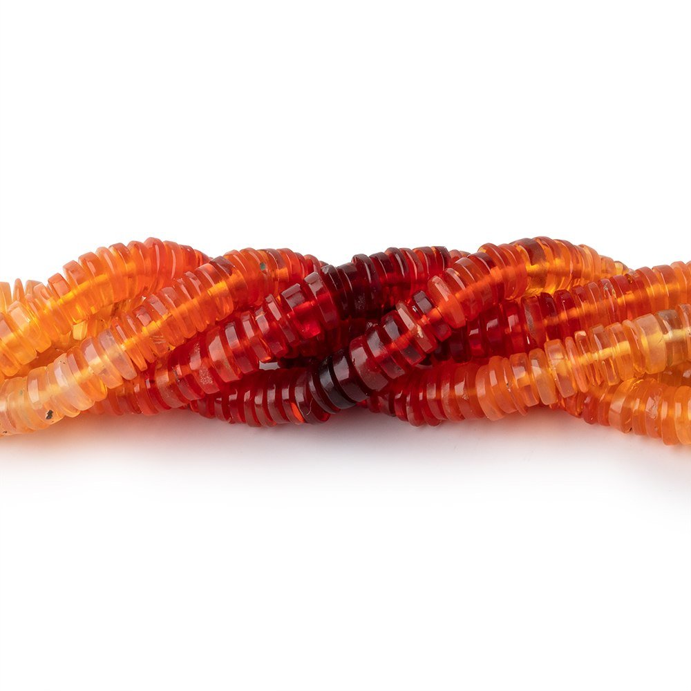 4.5mm Multi Color Fire Opal plain heshi beads 15 inch 305 pieces - Beadsofcambay.com