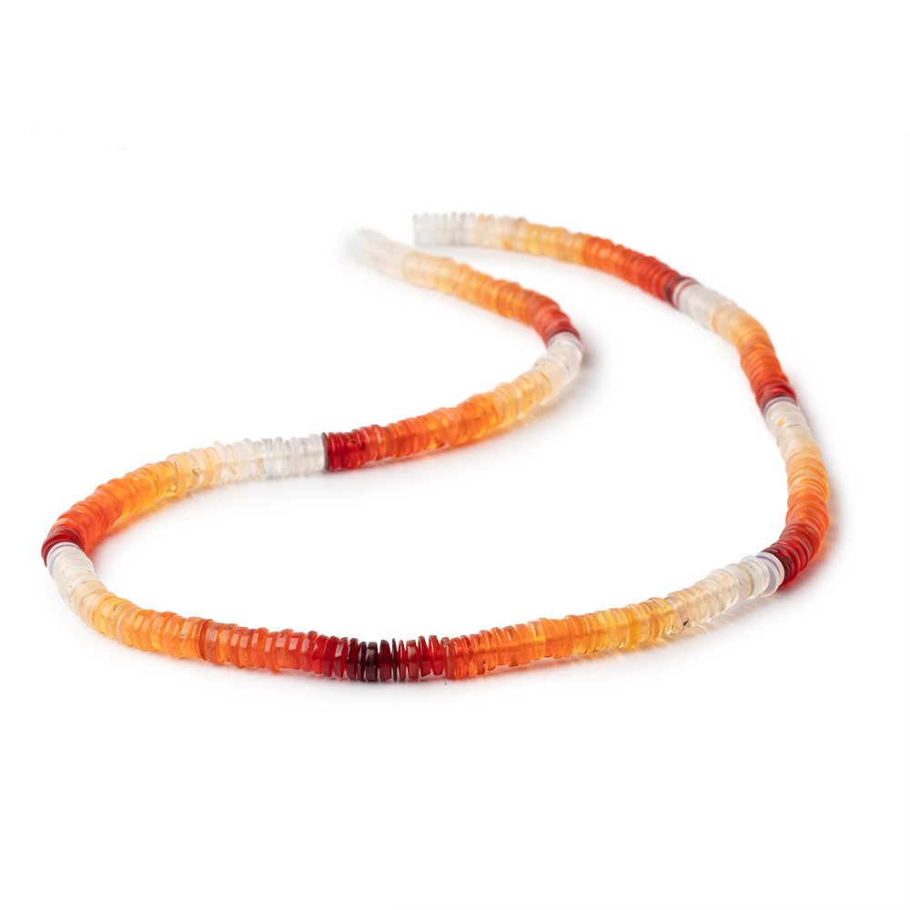 4.5mm Multi Color Fire Opal plain heshi beads 15 inch 305 pieces - Beadsofcambay.com