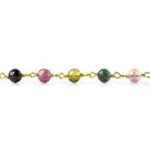 4.5mm Multi Color Tourmaline plain round Vermeil Chain by the foot - Beadsofcambay.com