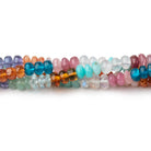 4.5mm Multi Gemstone Plain Rondelle Beads 36 inch 330 pieces AA - Beadsofcambay.com