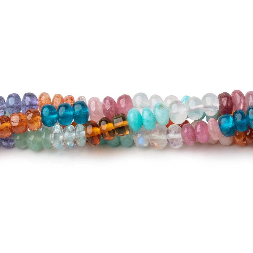 4.5mm Multi Gemstone Plain Rondelle Beads 36 inch 330 pieces AA - Beadsofcambay.com