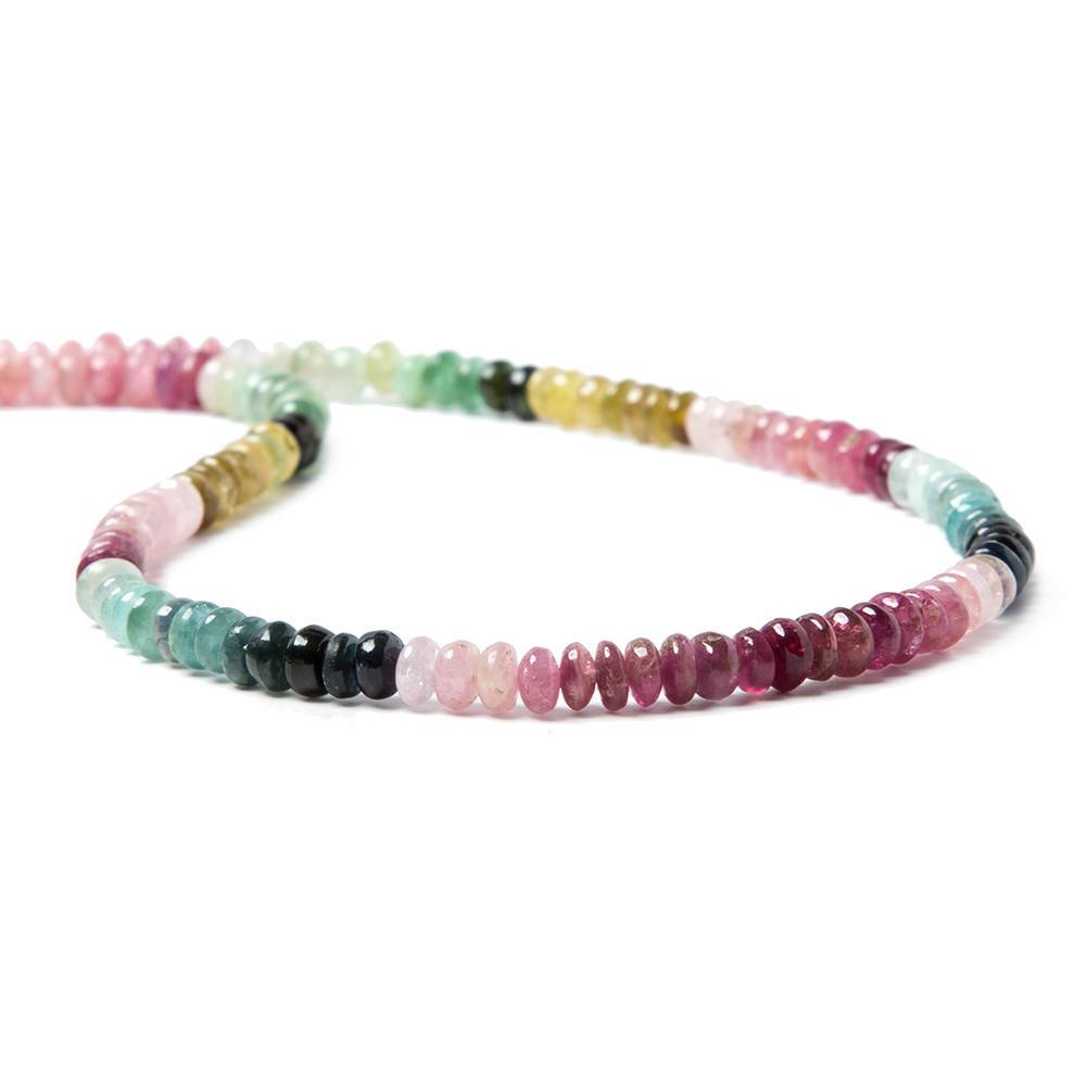 4.5mm Multiple Color Tourmaline plain rondelles 16 inches 160 beads - Beadsofcambay.com