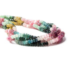 4.5mm Multiple Color Tourmaline plain rondelles 16 inches 160 beads - Beadsofcambay.com
