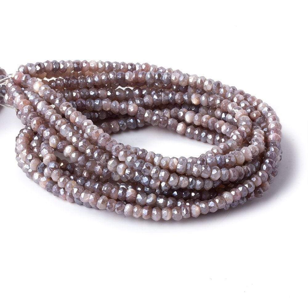 4.5mm Mystic Multi Moonstone faceted rondelles 16 inch 140 beads - Beadsofcambay.com