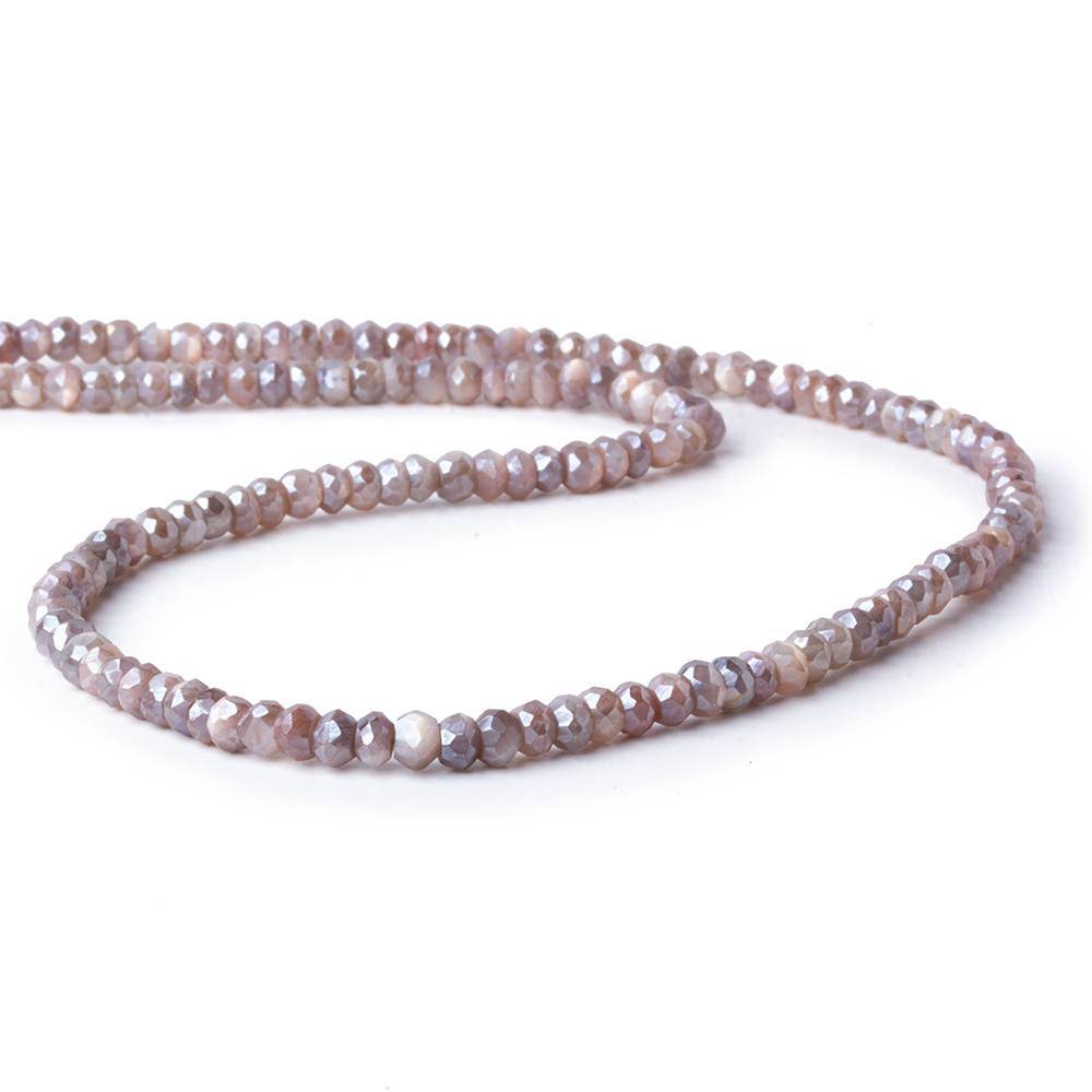 4.5mm Mystic Multi Moonstone faceted rondelles 16 inch 140 beads - Beadsofcambay.com