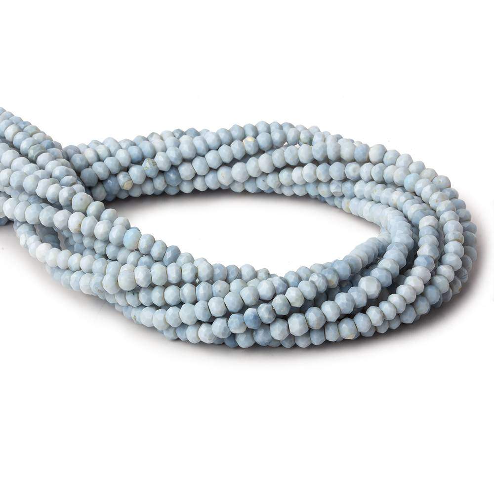 4.5mm Owyhee Blue Opal faceted rondelles 100 beads 13 inch - Beadsofcambay.com