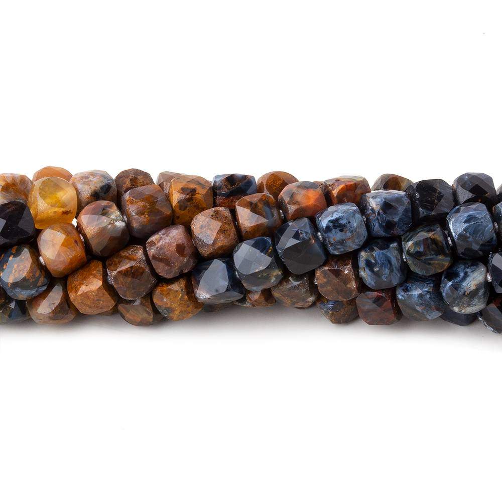 4.5mm Pietersite Micro Faceted Cubes 12 inch 71 beads A - Beadsofcambay.com