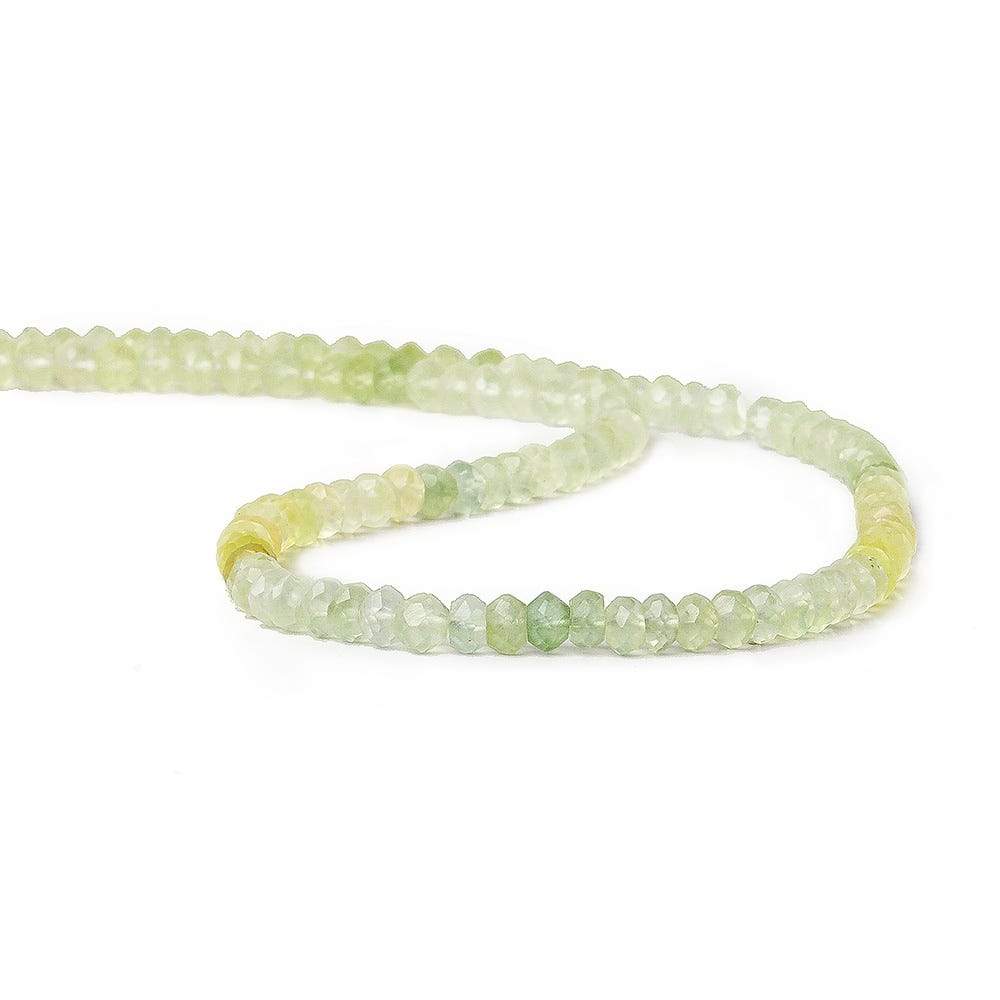 4.5mm Prehnite Faceted Rondelle Beads 14 inch 122 Pieces - BeadsofCambay.com - Beadsofcambay.com