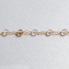4.5mm Rutilated Quartz plain round Gold plated Chain by the foot 26 beads - Beadsofcambay.com