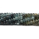 4.5mm Shaded Moss Aquamarine plain rondelles 14 inch 130 beads - Beadsofcambay.com