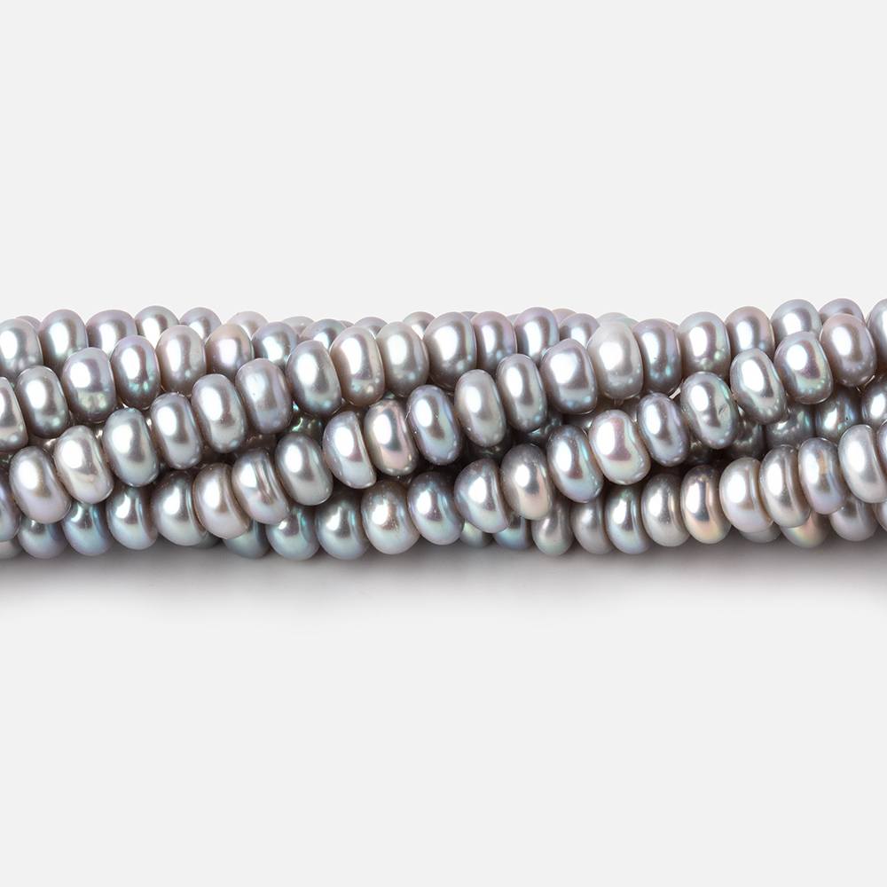 4.5mm Silver Center Drilled Button Freshwater Pearls 15 inch 145 Beads AAA - Beadsofcambay.com