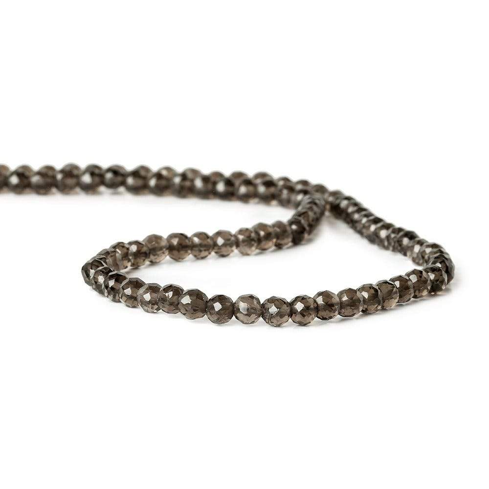 4.5mm Smoky Quartz Faceted Round Beads 13.25 inch 88 pieces - Beadsofcambay.com