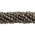4.5mm Smoky Quartz Faceted Round Beads 13.25 inch 88 pieces - Beadsofcambay.com