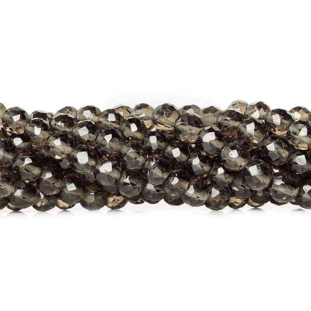 4.5mm Smoky Quartz Faceted Round Beads 13.25 inch 88 pieces - Beadsofcambay.com