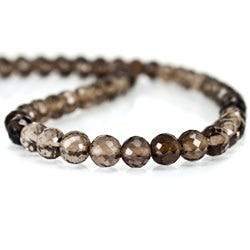 4.5mm Smoky Quartz Faceted Round Beads 13.25 inch 88 pieces - Beadsofcambay.com