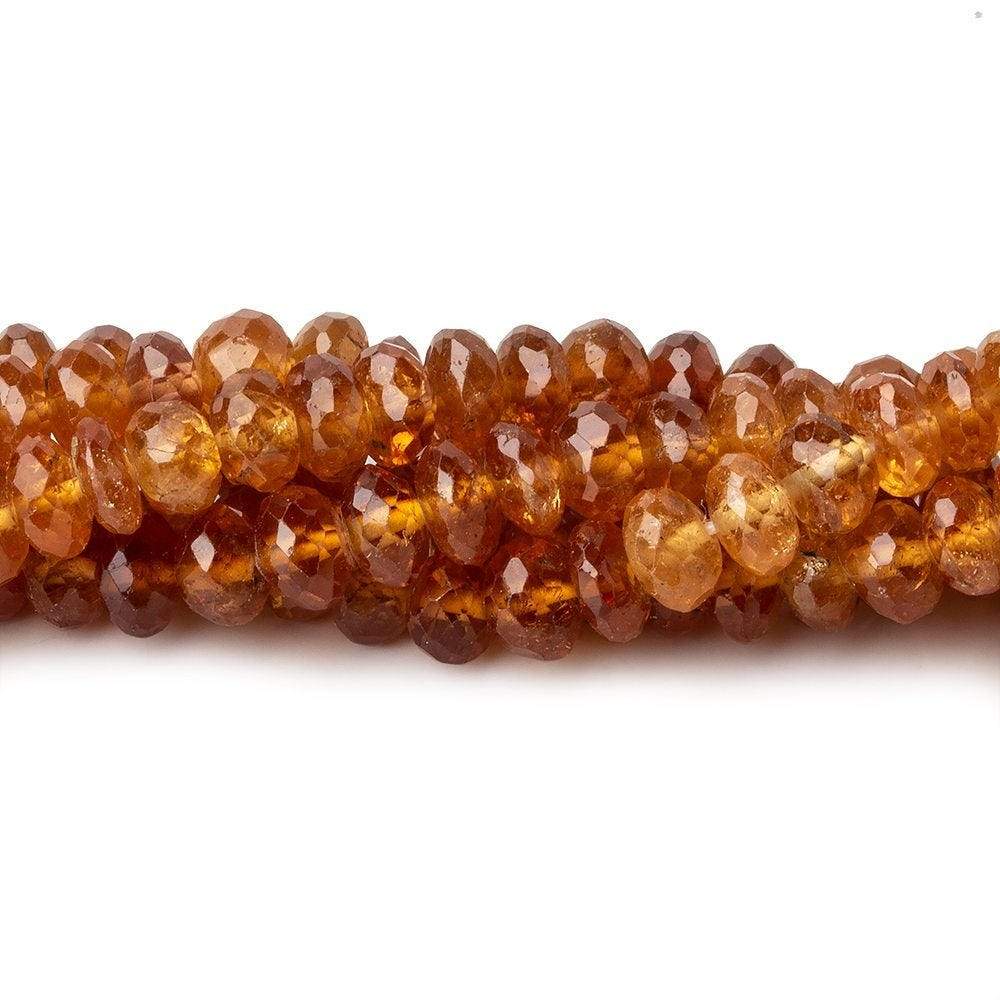 4.5mm Spessartite Garnet Faceted Rondelle Beads 8 inch 65 pieces A - Beadsofcambay.com