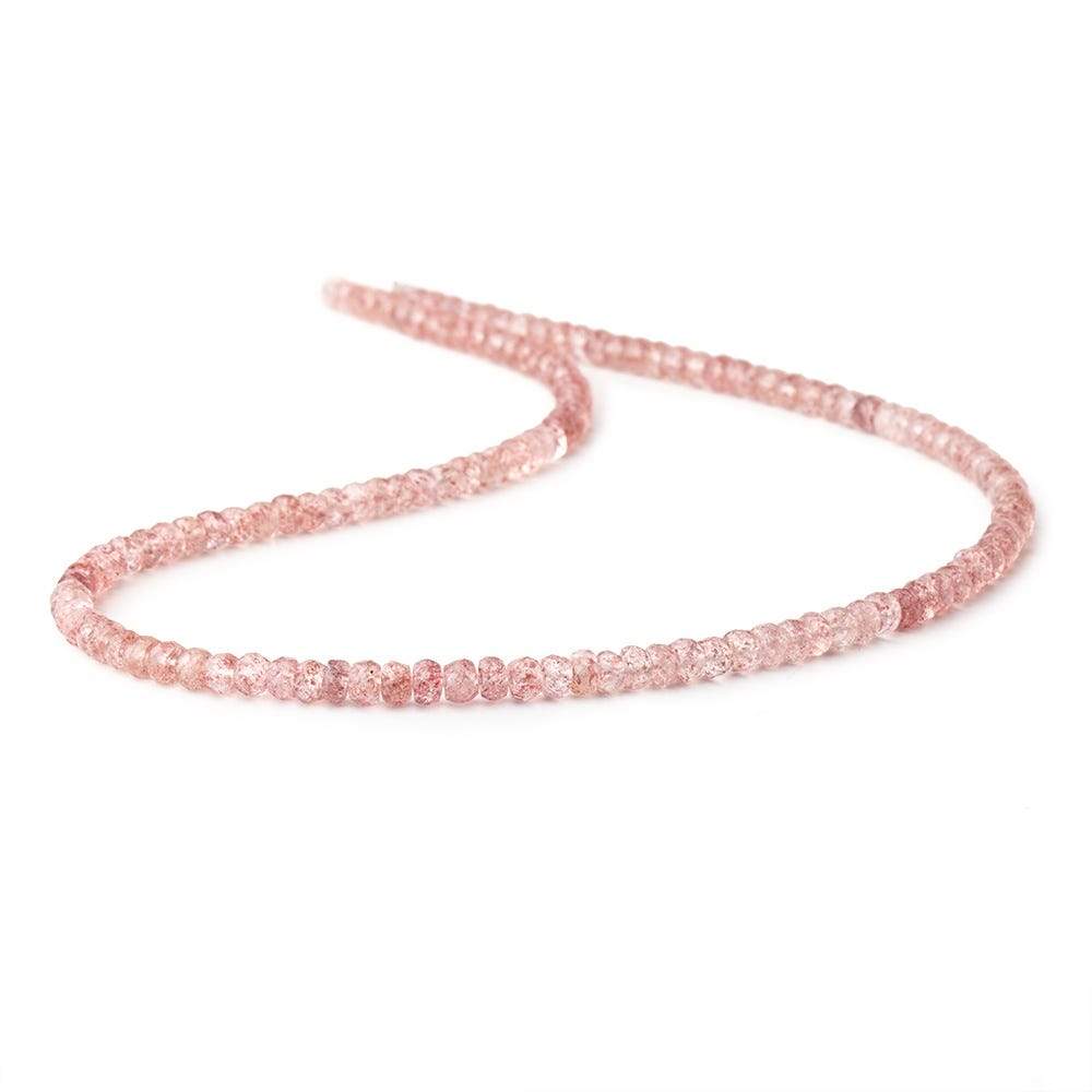 4.5mm Strawberry Quartz Faceted Rondelle Beads 16 inch 148 pieces - Beadsofcambay.com