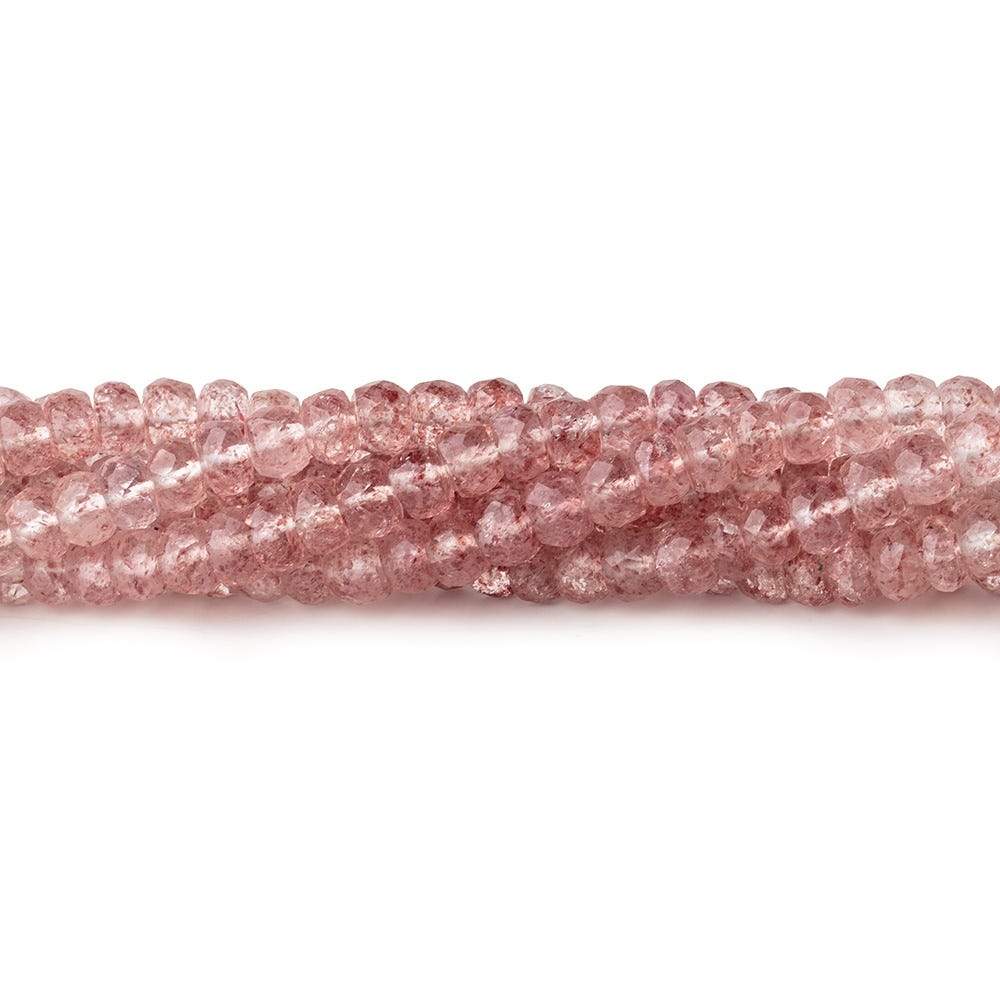 4.5mm Strawberry Quartz Faceted Rondelle Beads 16 inch 148 pieces - Beadsofcambay.com