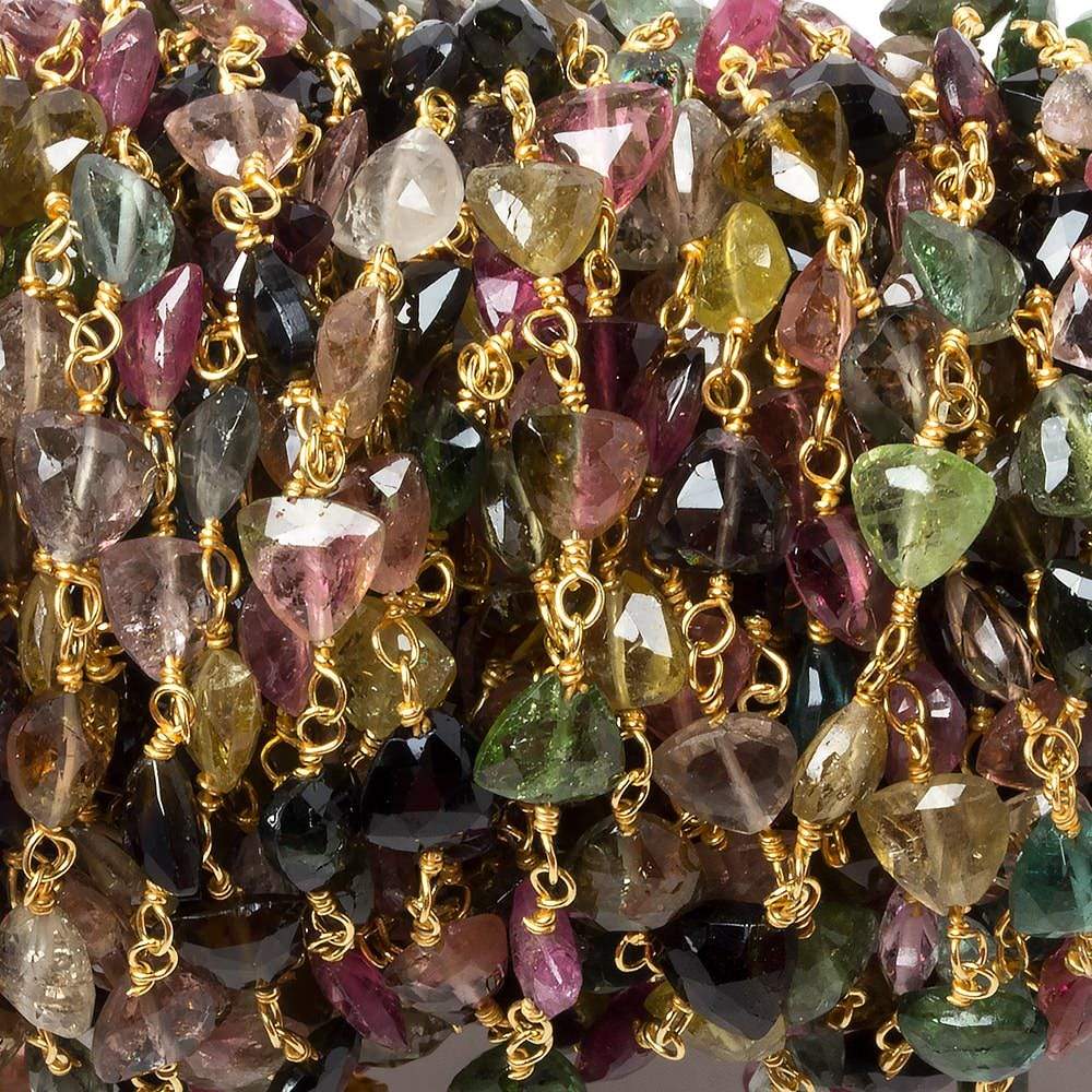 4.5mm Tourmaline Faceted Vermeil Chain by the foot - Beadsofcambay.com