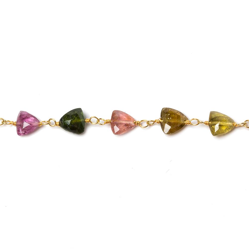 4.5mm Tourmaline Faceted Vermeil Chain by the foot - Beadsofcambay.com