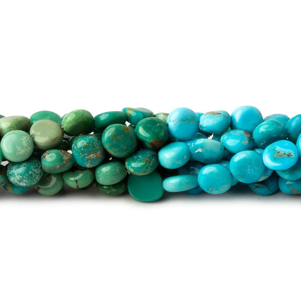 4.5mm Turquoise Plain Coins 13 inch 68 beads A - Beadsofcambay.com