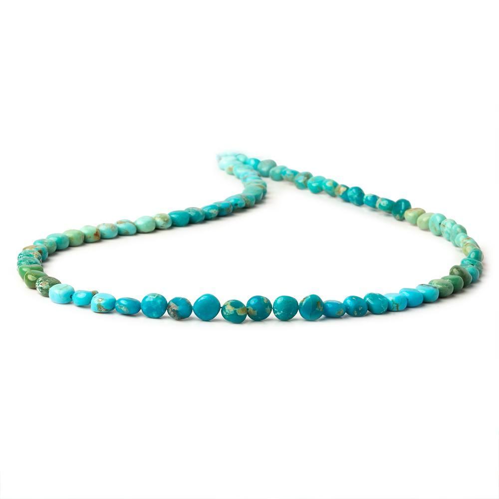 4.5mm Turquoise Plain Coins 13 inch 73 beads A - Beadsofcambay.com